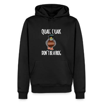 Ne soyez pas une grenouille - Sweat à capuche Premium bio Homme - noir - Devant - Nico (187cm)