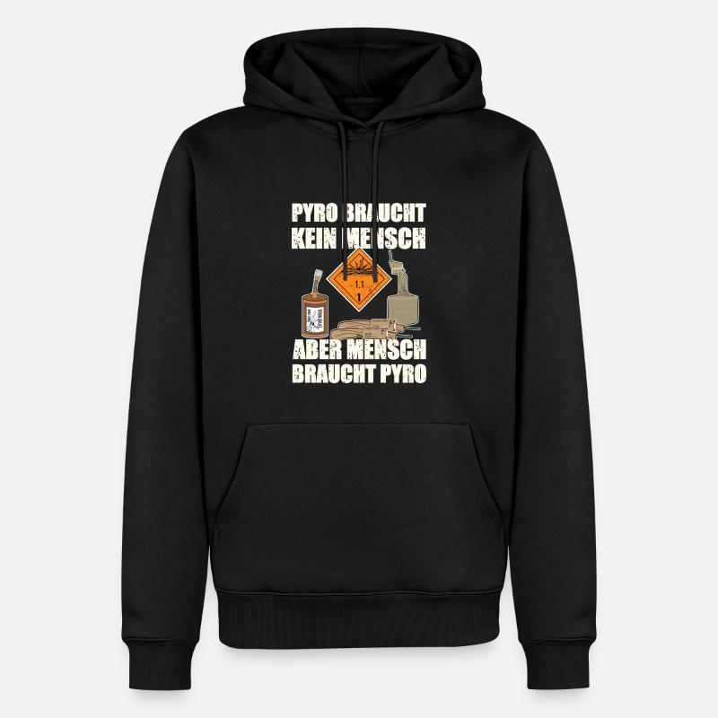 Pyro Silvester - Männer Premium Bio Hoodie - Schwarz