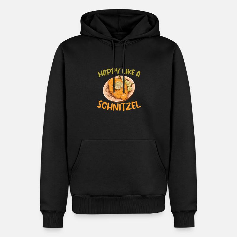 Lustiger Deutscher Schnitzel-spruch - Männer Premium Bio Hoodie - Schwarz