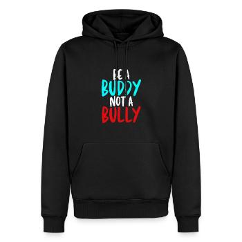 Sei Ein Kumpel, Kein Tyrann - Männer Premium Bio Hoodie - Schwarz - Vorne - Nico (187cm)
