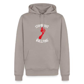 Stomp Out Mobbing Anti-mobbing-slogan - Männer Premium Bio Hoodie - Taupe - Vorne - Nico (187cm)