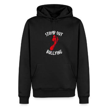 Stomp Out Mobbing Anti-bullying slogan - Men’s Premium Organic Hoodie - black - Front - Nico (187cm)