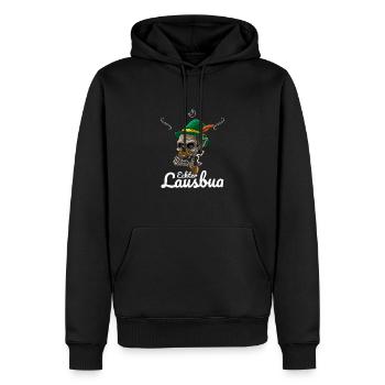 Lausbua Lederhosen - Männer Premium Bio Hoodie - Schwarz - Vorne - Nico (187cm)