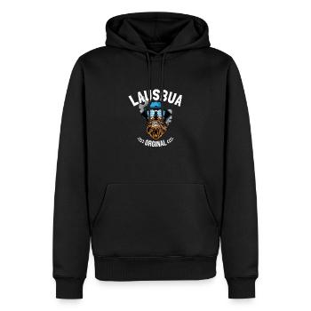 Lausbua Lederhosen - Männer Premium Bio Hoodie - Schwarz - Vorne - Nico (187cm)