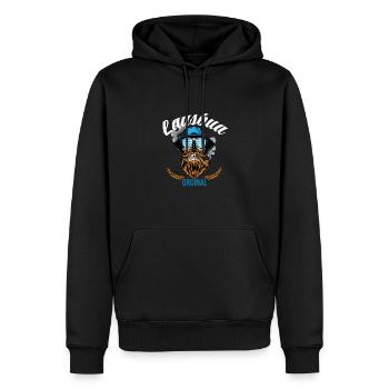 Lausbua Lederhosen - Männer Premium Bio Hoodie - Schwarz - Vorne - Nico (187cm)