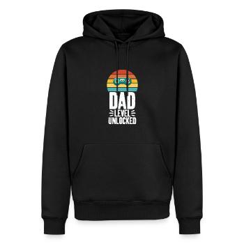 Dad Level Freigeschaltet Coole Kunst Für Gamer Dad - Männer Premium Bio Hoodie - Schwarz - Vorne - Nico (187cm)
