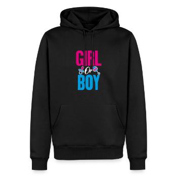 Mädchen Oder Junge? Bald Eltern Des Rosa Oder - Männer Premium Bio Hoodie - Schwarz - Vorne - Nico (187cm)
