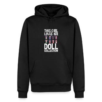 La fille aime les poupées de collection de poupées qui - Sweat à capuche Premium bio Homme - noir - Devant - Nico (187cm)