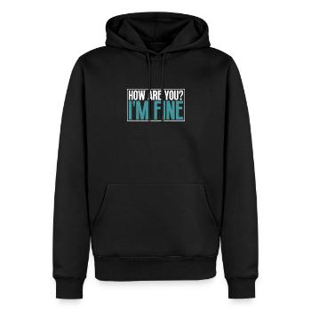 Comment ça va? Je suis une conscience de dépression fine - Sweat à capuche Premium bio Homme - noir - Devant - Nico (187cm)
