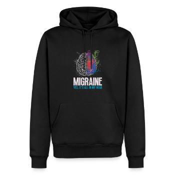 Migraine oui, tout est cool dans ma tête - Sweat à capuche Premium bio Homme - noir - Devant - Nico (187cm)