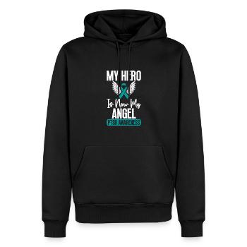 Mon héros est maintenant mon ange - pstd-consciousness - Sweat à capuche Premium bio Homme - noir - Devant - Nico (187cm)