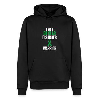 Minimal text by I Am Bipolar Disorder Awareness - Men’s Premium Organic Hoodie - black - Front - Nico (187cm)