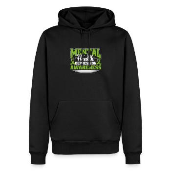Joli art du cœur pour la dépression conscience de la - Sweat à capuche Premium bio Homme - noir - Devant - Nico (187cm)