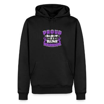 Proud daddy of a bulimia warrior in Purple - Men’s Premium Organic Hoodie - black - Front - Nico (187cm)