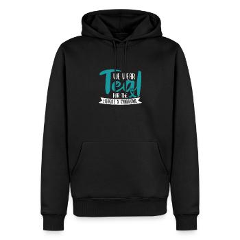 Wir Tragen Blaugrün Für Den Regenbogen Des - Männer Premium Bio Hoodie - Schwarz - Vorne - Nico (187cm)