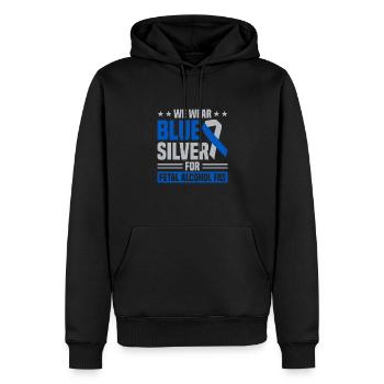 Coor Rainbow Art Nous portons du bleu et de l’argent pour le fœtus - Sweat à capuche Premium bio Homme - noir - Devant - Nico (187cm)