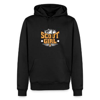 I scout like a girl, try to scout it - Men’s Premium Organic Hoodie - black - Front - Nico (187cm)
