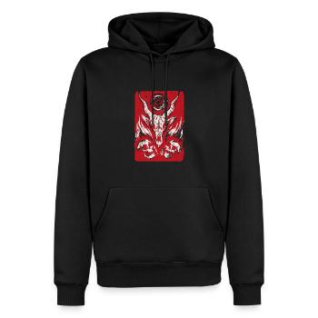 Retro Baphomet Satanic Satan Goat Devil Occult - Männer Premium Bio Hoodie - Schwarz - Vorne - Nico (187cm)