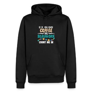 Fabricant de bijoux de perles de café - Sweat à capuche Premium bio Homme - noir - Devant - Nico (187cm)