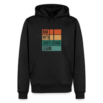 Man Mythos Shuffleboard Legend Shuffleboarding - Männer Premium Bio Hoodie - Schwarz - Vorne - Nico (187cm)