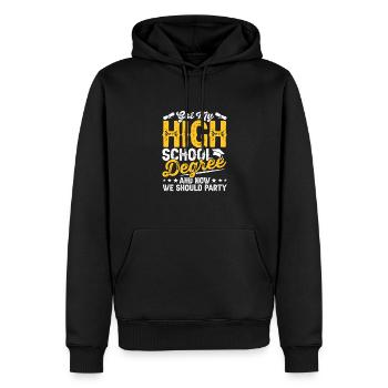 Fiers diplômés du secondaire garçons filles - Sweat à capuche Premium bio Homme - noir - Devant - Nico (187cm)