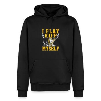 Joue à Harp For Me Music Lover Music - Sweat à capuche Premium bio Homme - noir - Devant - Nico (187cm)