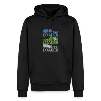 Types of Garbage Dump Garbage Truck Driver Driving Truck - Men’s Premium Organic Hoodie - black - Front - Nico (187cm)
