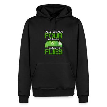 Four Wheels Flying Garbage Garbage Truck Driver Driving Truck - Men’s Premium Organic Hoodie - black - Front - Nico (187cm)