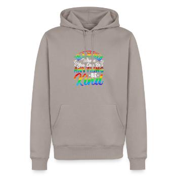 Lgbtq Gay Awareness Rights Unterstützen Pride - Männer Premium Bio Hoodie - Taupe - Vorne - Nico (187cm)