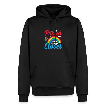 Fier de sortir du placard Conscience gay LGBTQ - Sweat à capuche Premium bio Homme - noir - Devant - Nico (187cm)