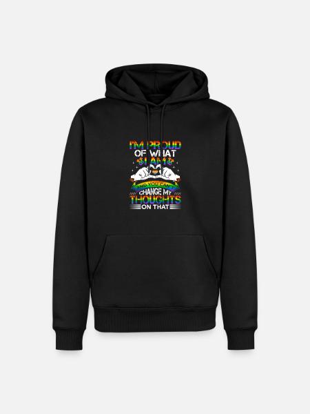 Proud of Who I Am Lgbtq Gay Awareness - Men’s Premium Organic Hoodie - black