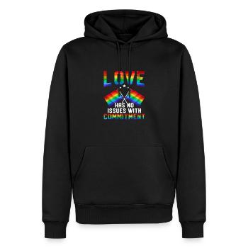 L’amour n’a pas de problèmes Mariage gay Lgbtq - Sweat à capuche Premium bio Homme - noir - Devant - Nico (187cm)