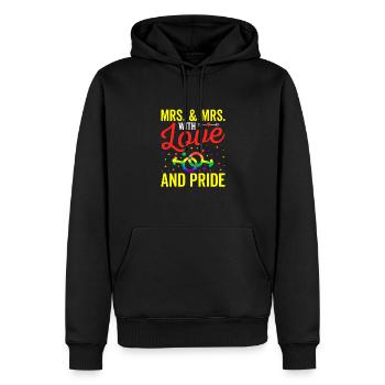 Mrs & Mrs Lgbtq Gay Wedding Equality Pride - Männer Premium Bio Hoodie - Schwarz - Vorne - Nico (187cm)