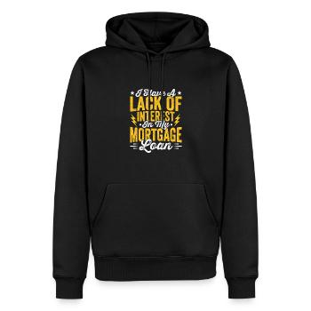 Manque d’intérêt Agent de crédit hypothécaire - Sweat à capuche Premium bio Homme - noir - Devant - Nico (187cm)