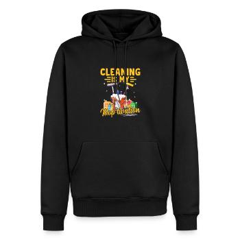 Femme de ménage de nettoyage Appréciation de la - Sweat à capuche Premium bio Homme - noir - Devant - Nico (187cm)