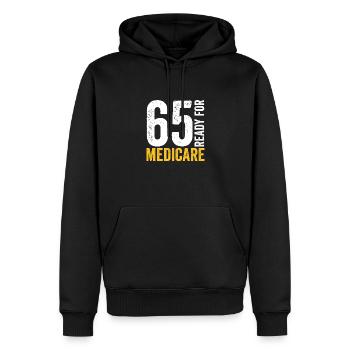 65 Ready for Medicare Age Senior Men - Sweat à capuche Premium bio Homme - noir - Devant - Nico (187cm)