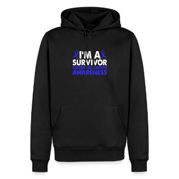 Ich Bin Ein Überlebender Darmkrebs Bewusstsein - Männer Premium Bio Hoodie - Schwarz - Vorne - Nico (187cm)