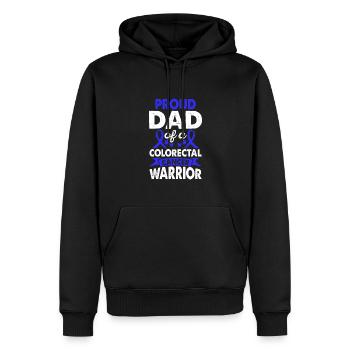 Father of Colon Cancer Warrior Colon Consciousness - Men’s Premium Organic Hoodie - black - Front - Nico (187cm)