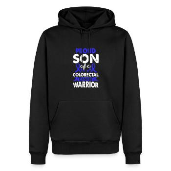 Son of colon cancer warrior colon consciousness - Men’s Premium Organic Hoodie - black - Front - Nico (187cm)