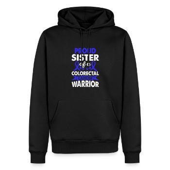 Schwester Von Darmkrebs Warrior Awareness Blue - Männer Premium Bio Hoodie - Schwarz - Vorne - Nico (187cm)