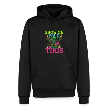 Zeig Mir Tikis Hawaiian Luau Maui Hawaii Party - Männer Premium Bio Hoodie - Schwarz - Vorne - Nico (187cm)