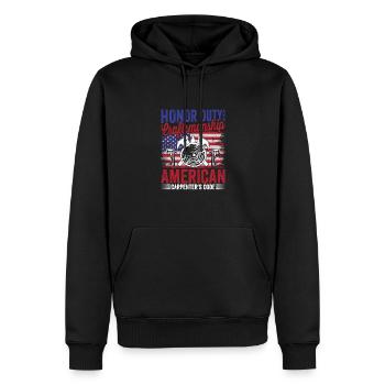 Handwerkskunst Tischler Holzarbeiter - Männer Premium Bio Hoodie - Schwarz - Vorne - Nico (187cm)
