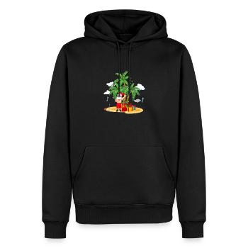 Weihnachten Im Juli Weihnachtsmann Surfen Hawaiian - Männer Premium Bio Hoodie - Schwarz - Vorne - Nico (187cm)