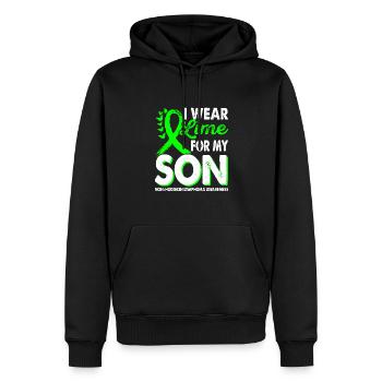 Appliquer des verts de citron vert pour le mois de - Sweat à capuche Premium bio Homme - noir - Devant - Nico (187cm)