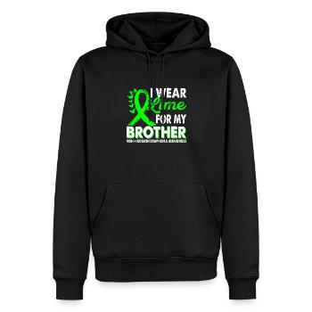 Portez des verts citron vert pour sensibiliser à - Sweat à capuche Premium bio Homme - noir - Devant - Nico (187cm)