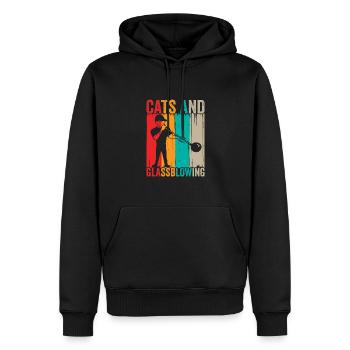 Glasbläserei Katzen Glasbläser Glasarbeiter - Männer Premium Bio Hoodie - Schwarz - Vorne - Nico (187cm)