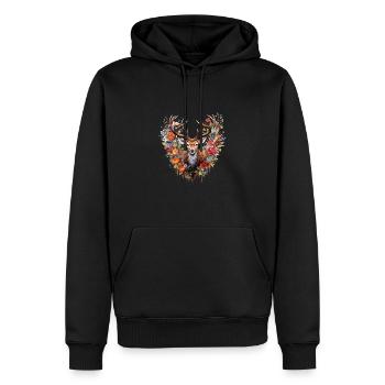 Ersatz Dirndl Hirschgeweih Hirsch - Männer Premium Bio Hoodie - Schwarz - Vorne - Nico (187cm)