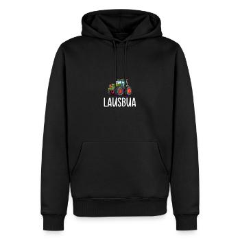 Lausbua Traktor Bayerischer Dialekt Herren - Männer Premium Bio Hoodie - Schwarz - Vorne - Nico (187cm)