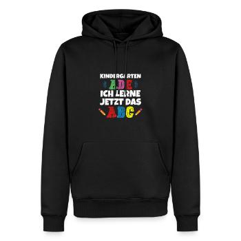 Kinder Kindergarten Ade Hallo Schule 2024 Lustiger - Männer Premium Bio Hoodie - Schwarz - Vorne - Nico (187cm)