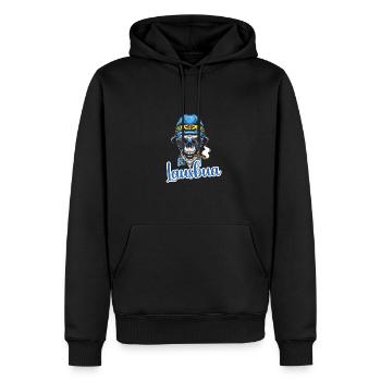 Lausbua Lausbub Lederhosen Trachten - Männer Premium Bio Hoodie - Schwarz - Vorne - Nico (187cm)